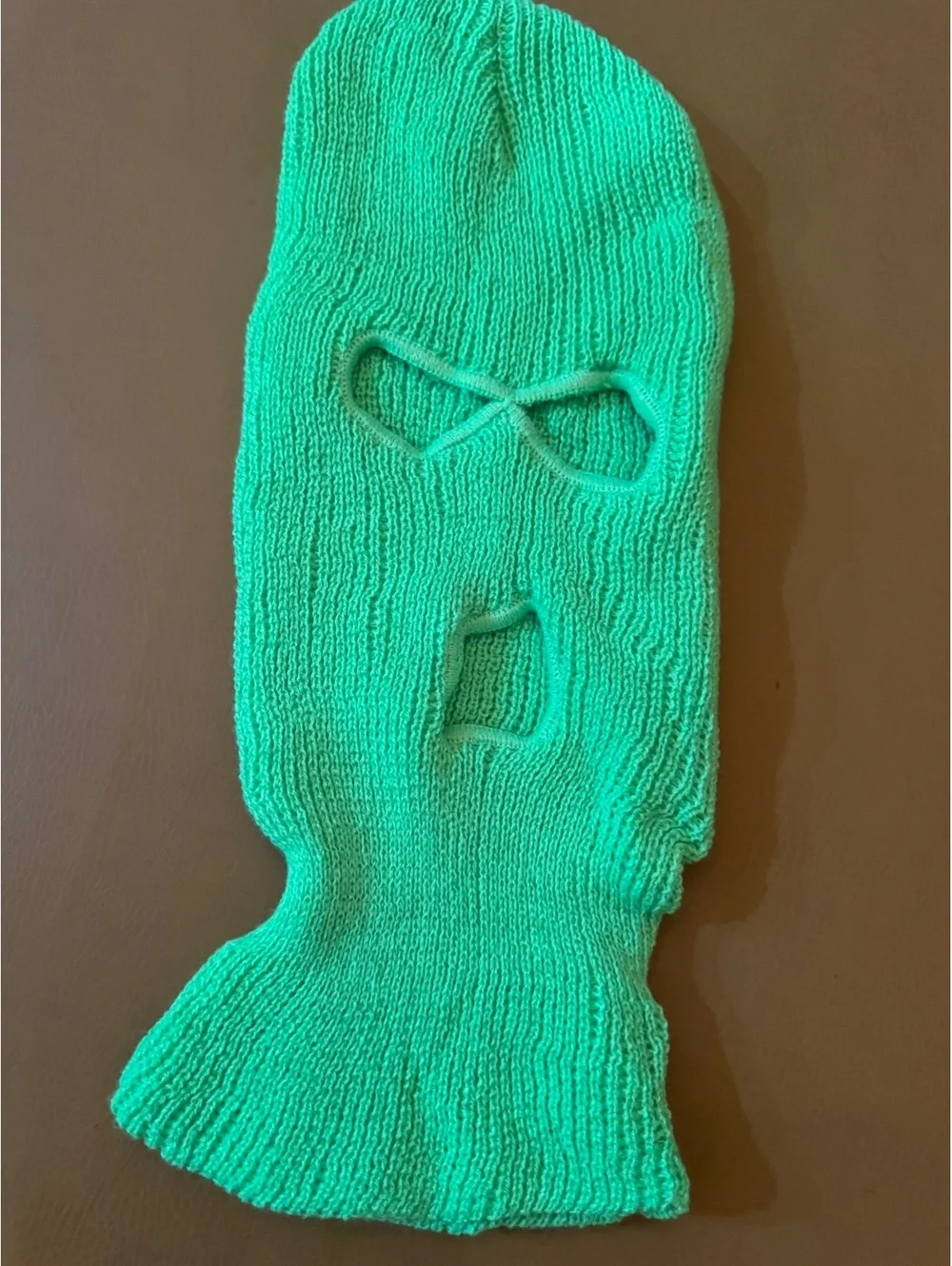 Neon Green Vintage 90s Knit Balaclava Ski Mask